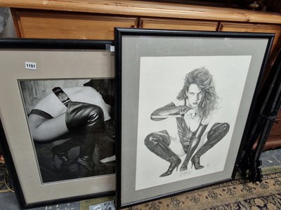 Lot 1151 - R.F. 1994. A study of a couching woman armed...