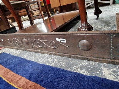 Lot 1160 - An arts and crafts copper clad steel fire fender.