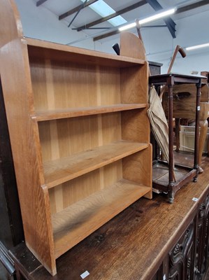 Lot 1163 - A mahogany stick stand and a small oak bookcase.