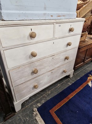 Lot 1173 - A 19th century pine chest of five drawers...