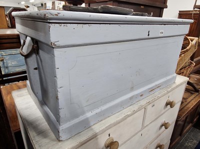 Lot 1174 - A Victorian painted blanket chest.