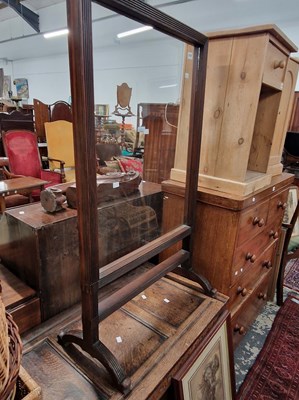 Lot 1177 - A 19th century mahogany and glazed fire screen.