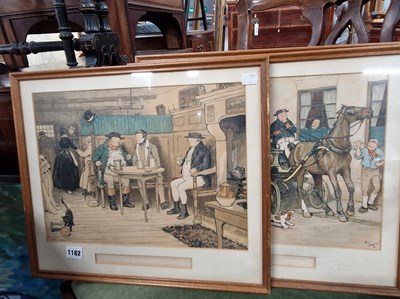 Lot 1182 - Three antique coloured coaching prints after...