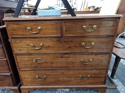 Lot 1188 - An early 19th century mahogany chest of five...
