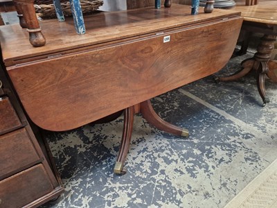 Lot 1205 - A Late Georgian mahogany pedestal pembroke...