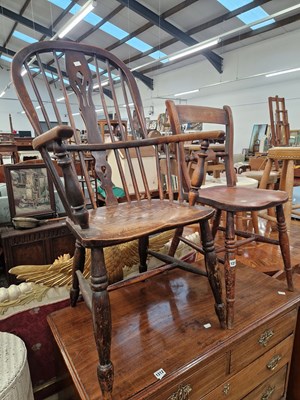 Lot 1211 - A 19th century windsor armchair and an oxford...