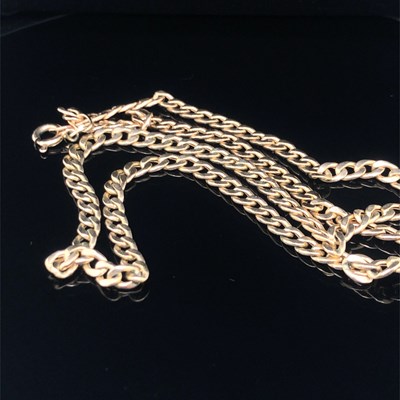 Lot 69 - A 9ct hallmarked gold curb chain. Length 47...