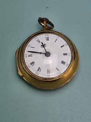 Lot 229 - An 18th-century gold plated Verge Fusee pair...