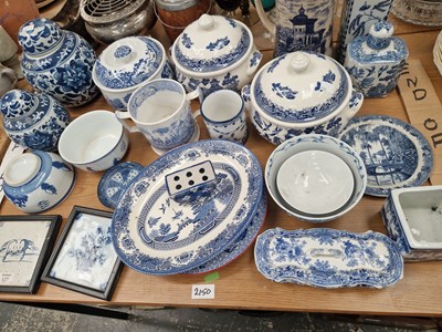Lot 2150 - Delft tiles and other blue and white wares