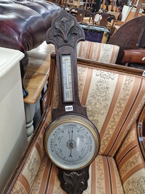 Lot 1221 - An antique aneroid barometer.