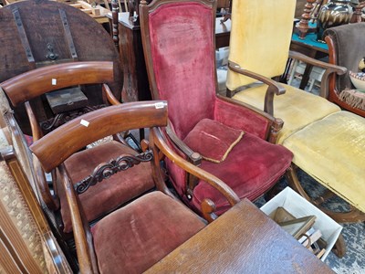 Lot 1223 - A pair of early Victorian mahogany carver...