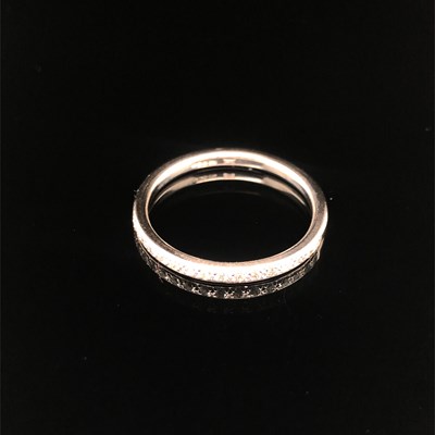 Lot 85 - An 18ct hallmarked white gold diamond set band...