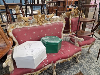 Lot 1252 - An impressive continental painted and carved...