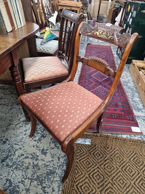 Lot 1263 - Three regency brass inlaid faux rosewood ding...