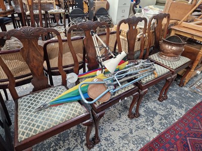Lot 1265 - A set of four george I style splat back dining...