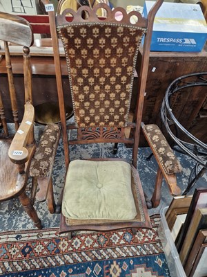 Lot 1271 - An art nouveau period folding armchair.