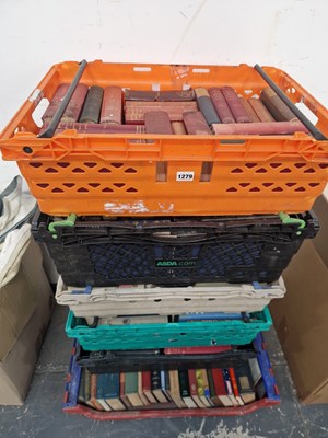 Lot 1279 - Six crates and vintage and later books.