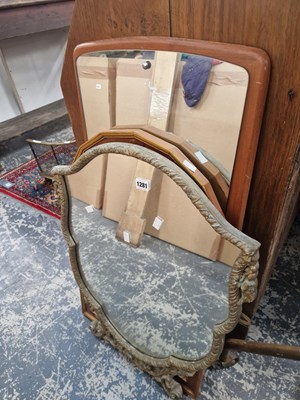Lot 1281 - Three vintage wall mirrors.