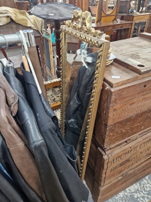 Lot 1282 - A tall gilt frame hall mirror.