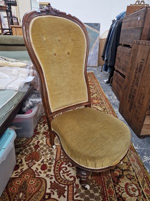 Lot 1287 - A Victorian show frame nursing chair.