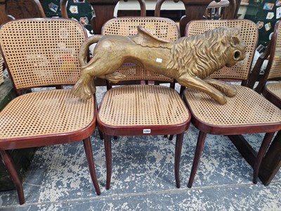 Lot 1291 - Three bentwood and caned cafe chairs.