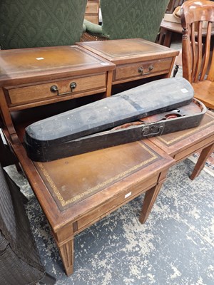 Lot 1302 - A pair of antique style mahogany stepped end...