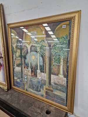 Lot 1327 - an interesting oil on board painting, sunlight...