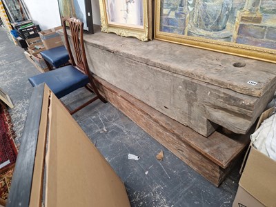 Lot 1329 - Two large eastern long carved wooden lidded...