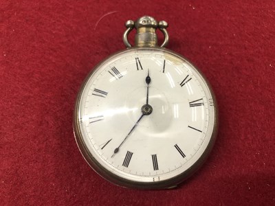 Lot 233 - An interesting Georgian silver cased pocket...