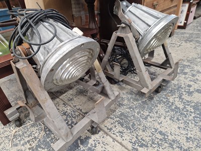 Lot 1346 - A pair of vintage retro industrial spotlights...