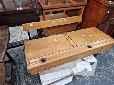 Lot 1362 - A vintage double childs school desk.