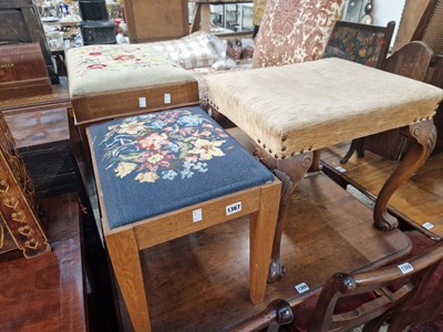 Lot 1367 - Three various stool and a small nursing chair.