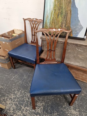 Lot 1375 - A pair of Georgian side chairs of generous...