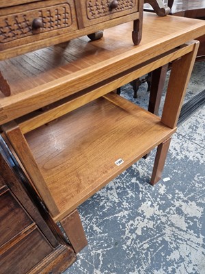 Lot 1384 - A pair of Danish mid century teak square...