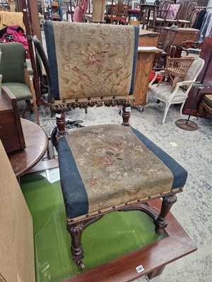 Lot 1400 - A 19th-centry side chair with needlepoint back...