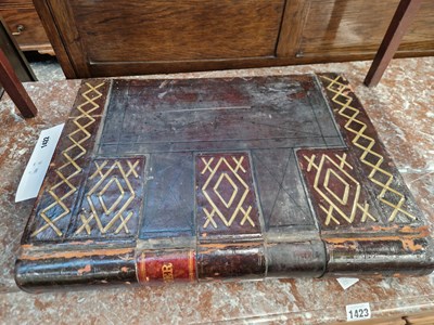 Lot 1422 - A large leather bound ledger.