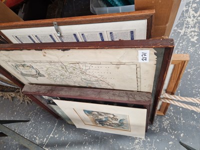 Lot 2171 - A map after Robert Morden, a qty of framed...
