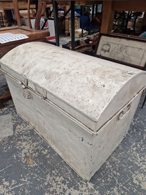 Lot 2174 - A large metal trunk.