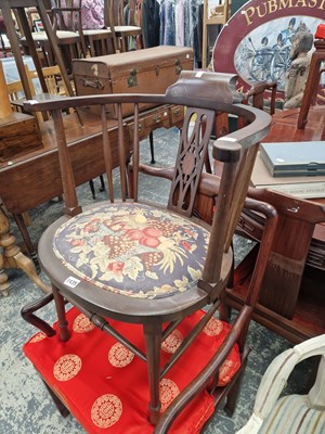 Lot 1435 - An Edwardain salon armchair.