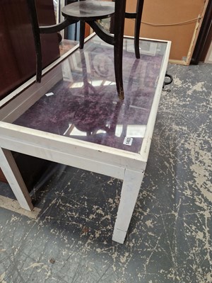 Lot 1453 - A low bijouterie table with lift top.