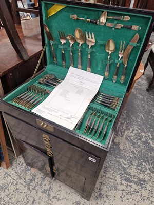 Lot 1461 - An Eastern canteen cabinet containing an...