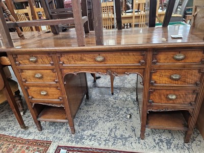 Lot 1463 - A late Victorian mahogany and walnut pedestal...