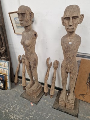 Lot 1478 - A Pair of eastern Timor Gaurian figures with...