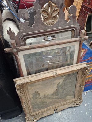 Lot 1479 - An antique oil painting, a pears type print...