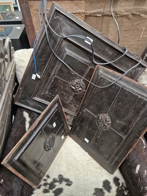 Lot 1480 - Three antique oak panels.