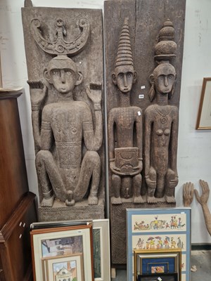 Lot 1500 - Two Timorian Hut doors carved in deep relief...
