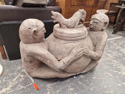 Lot 1508 - An unusual indonesian mixing Mortar vessel...