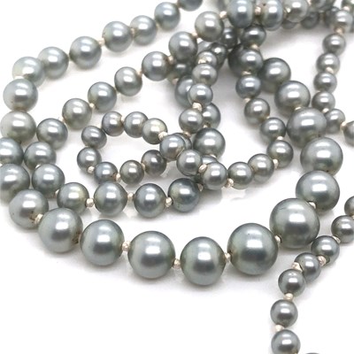 Lot 181 - A simulated pearl and diamond set necklace....