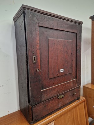 Lot 1567 - An 18th century and later oak panel door wall...
