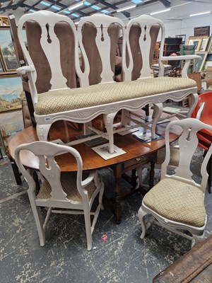 Lot 1571 - A Swedish style painted salon settee with...